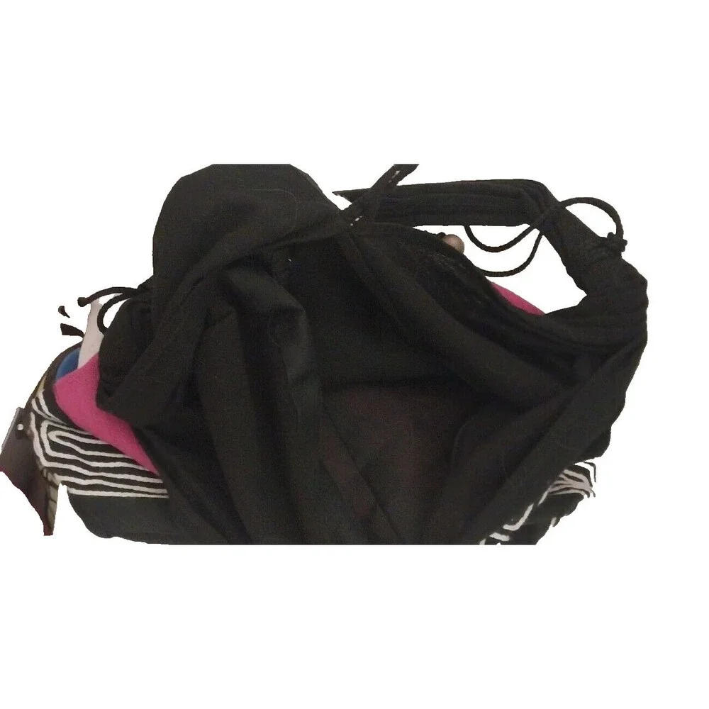 Boho India Hobo Sak Bag Cotton Retro Women's Bead Accent Black/Pink/White